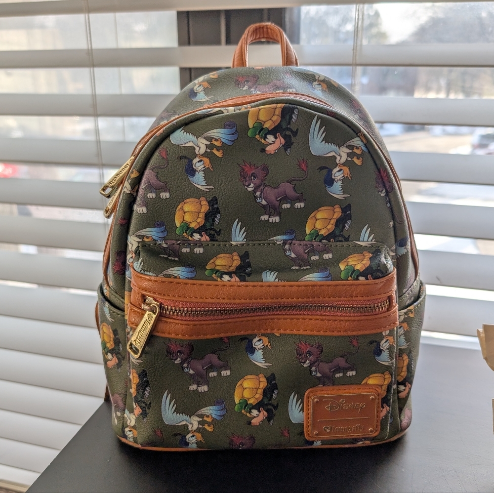 Loungefly Kingdom Hearts Sora Donald Goofy Pride Lands Small Backpack Rare HTF